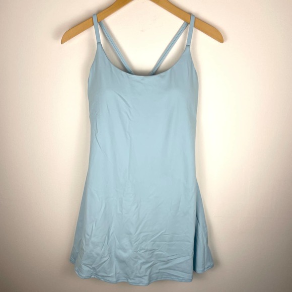 Halara Everyday Cloudful Backless Workout Dress Wannabe Spun Sugar Medium New - Picture 3 of 11